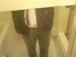 浴室鏡の汚れ