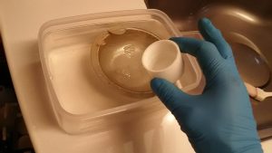 キッチン排水溝部品のドボ付け