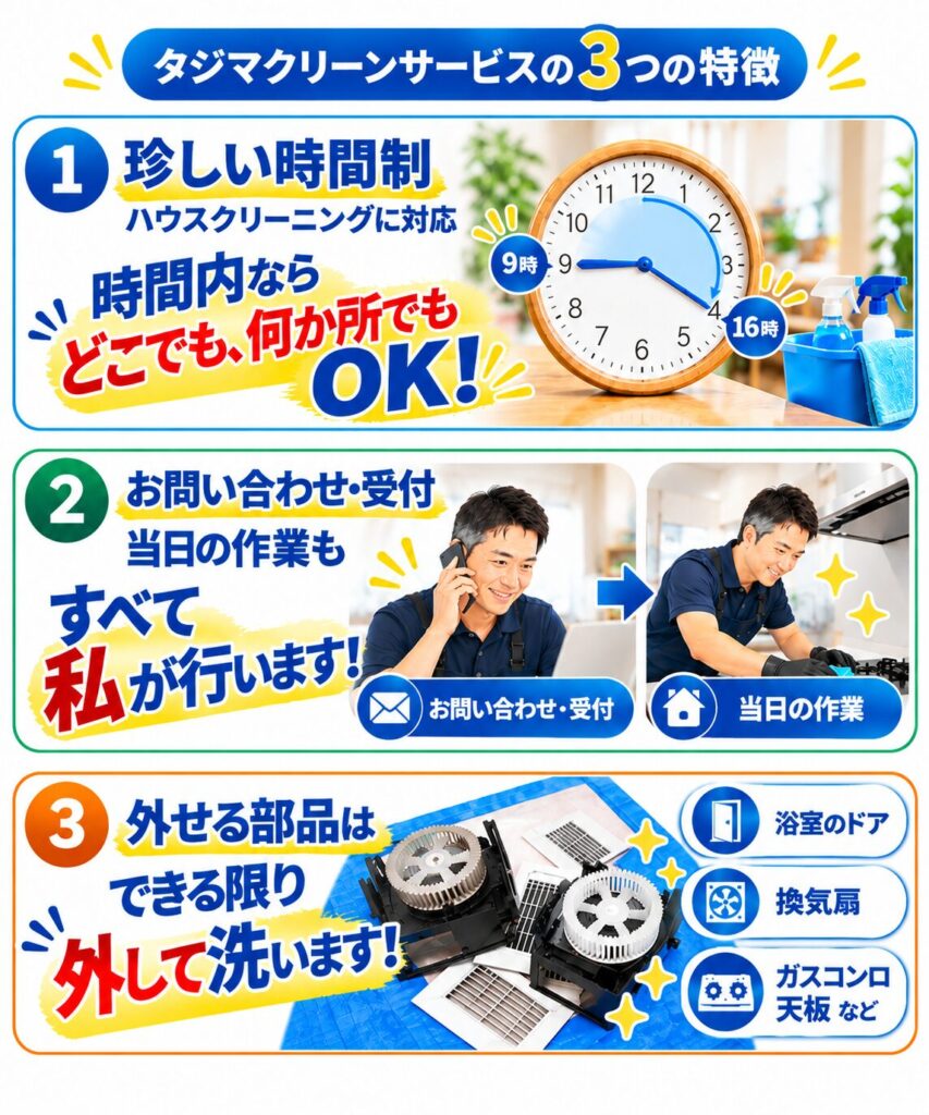タジマクリーンサービスの３つの特徴